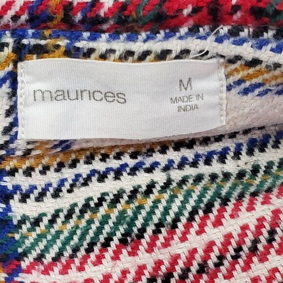 Maurices Women’s Medium Button Down Flannel Shirt Multicolor Plaid 100% Cotton C - Picture 4 of 9